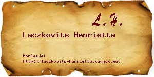 Laczkovits Henrietta névjegykártya